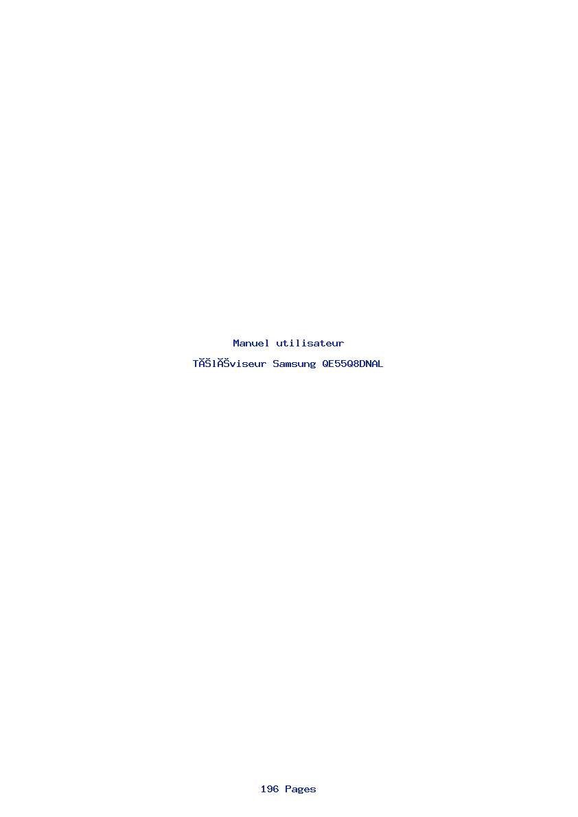 Page 1 de la notice Manuel utilisateur Samsung QE55Q8DNAL
