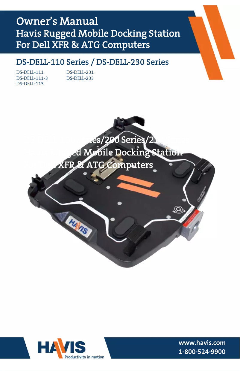 Page 1 de la notice Manuel utilisateur Havis DS-DELL-111-3