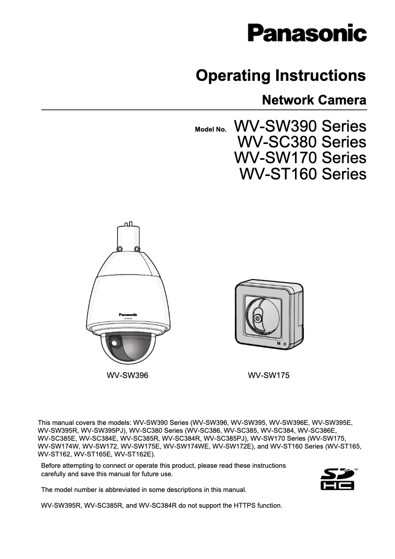Página 1 del manual Manual de usuario Panasonic WV-SW395A