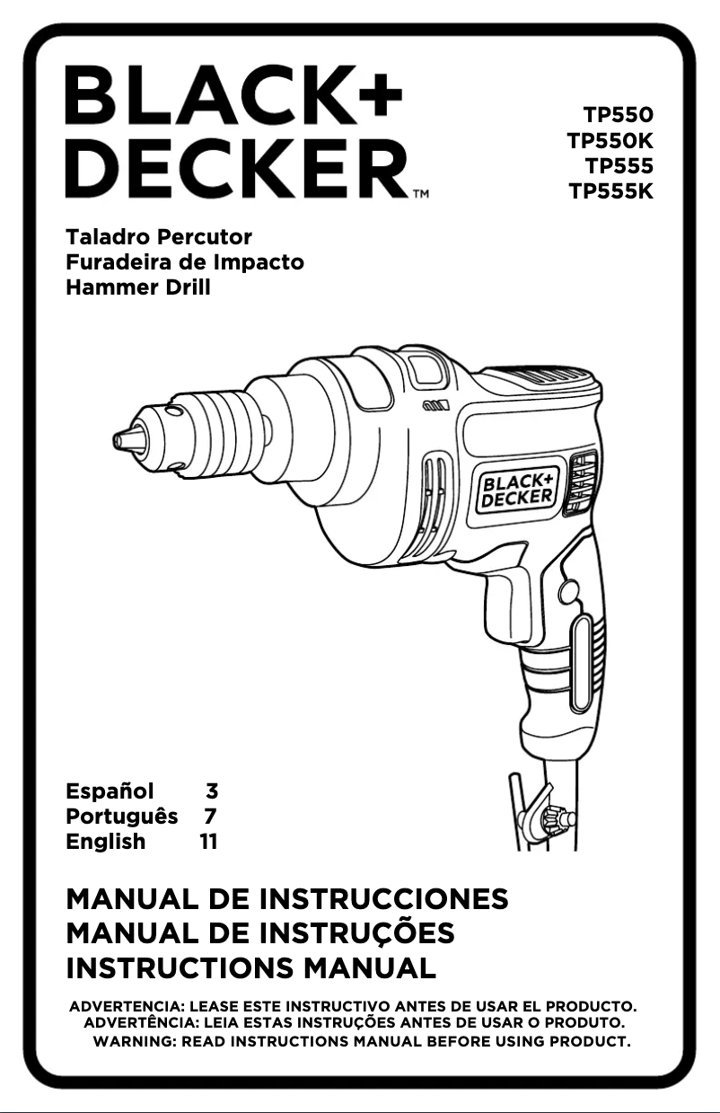 Página 1 del manual Manual de usuario Black & Decker TP555