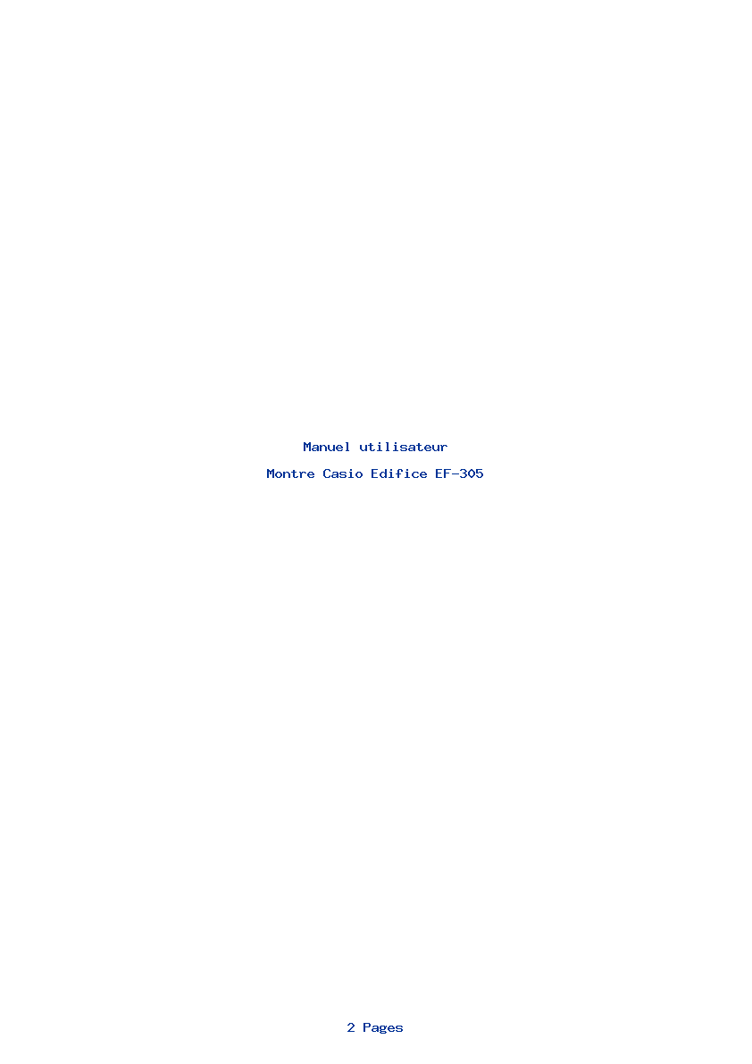 Page 1 de la notice Manuel utilisateur Casio Edifice EF-305