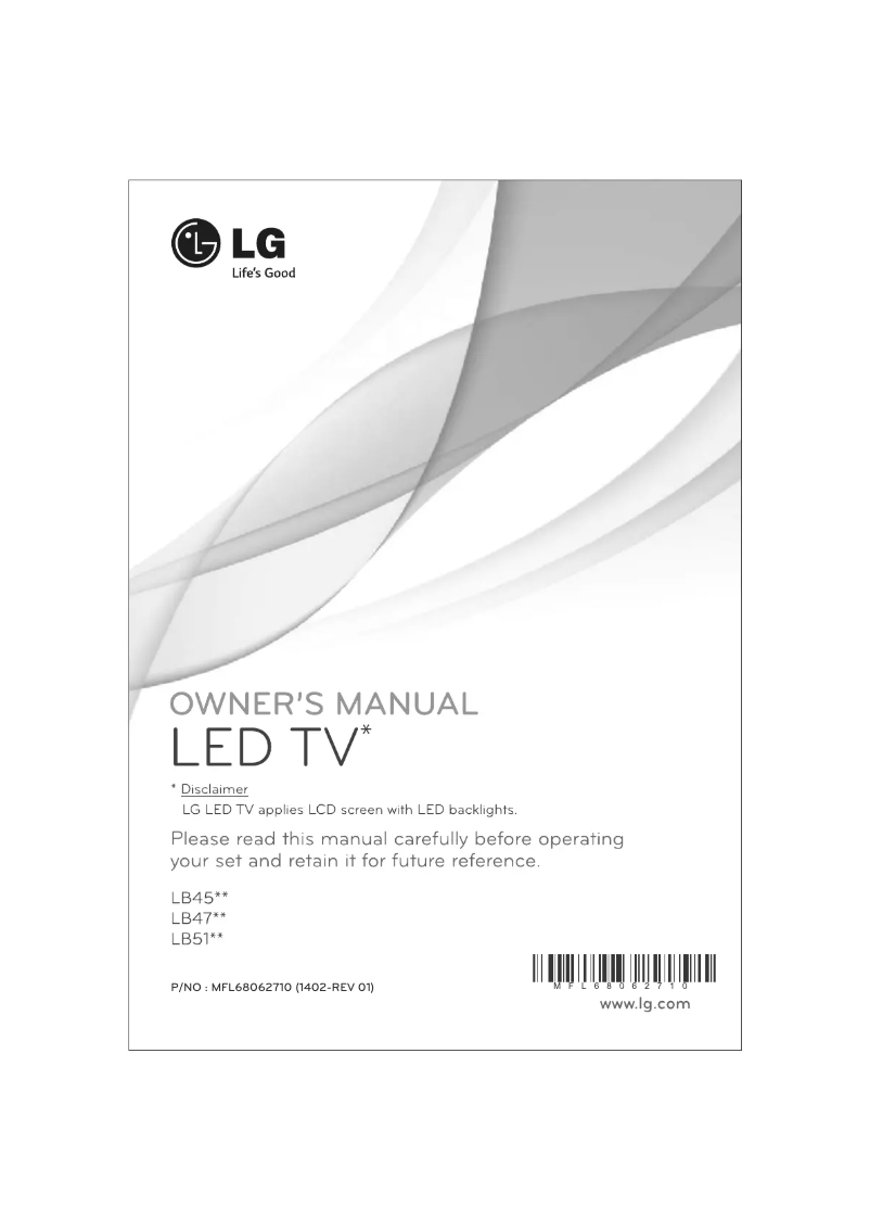 Page 1 of the manual User Manual LG 22LB470A