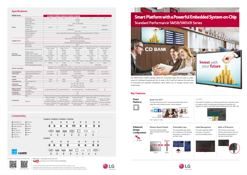 Page 1 of the manual Technical Sheet LG 43SM5B