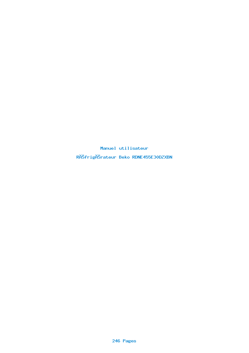 Page 1 de la notice Manuel utilisateur Beko RDNE455E30DZXBN