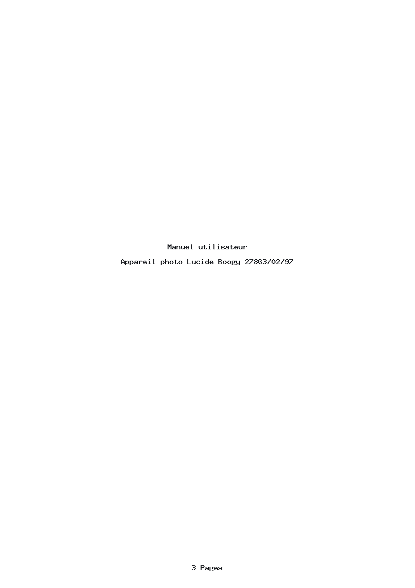 Page 1 de la notice Manuel utilisateur Lucide Boogy 27863/02/97