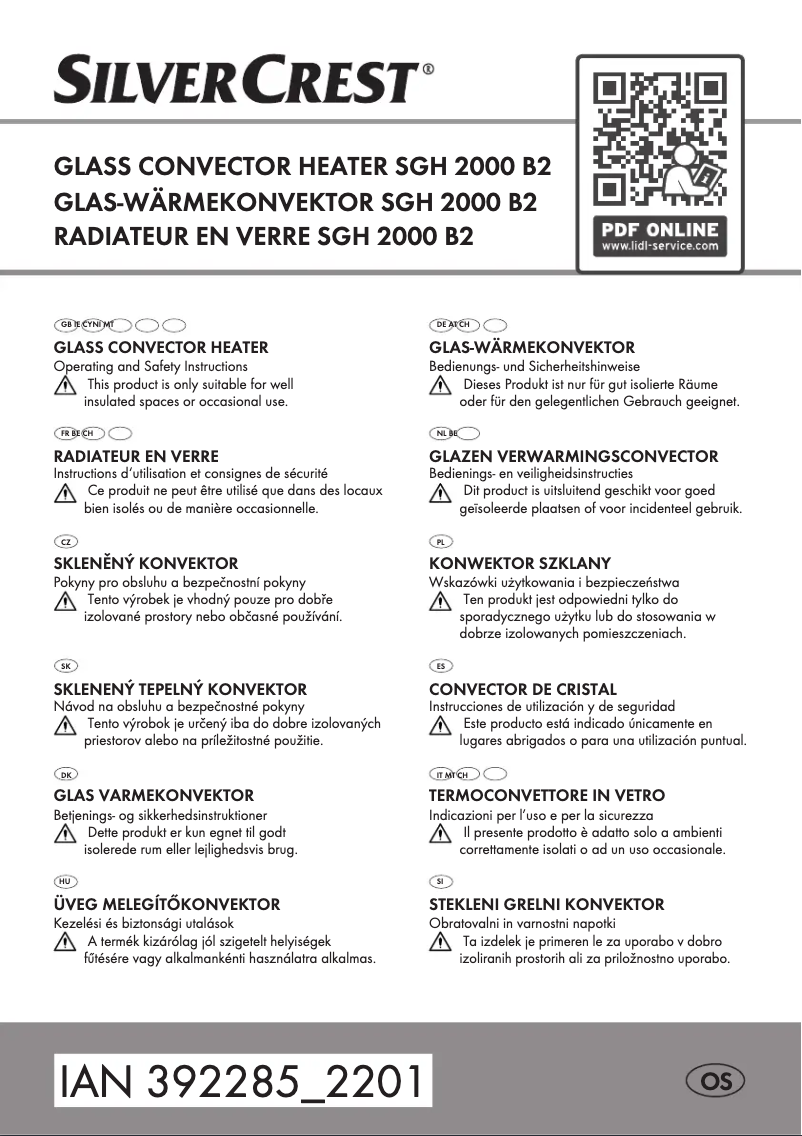 Page 1 de la notice Manuel utilisateur SilverCrest SGH 2000 B2