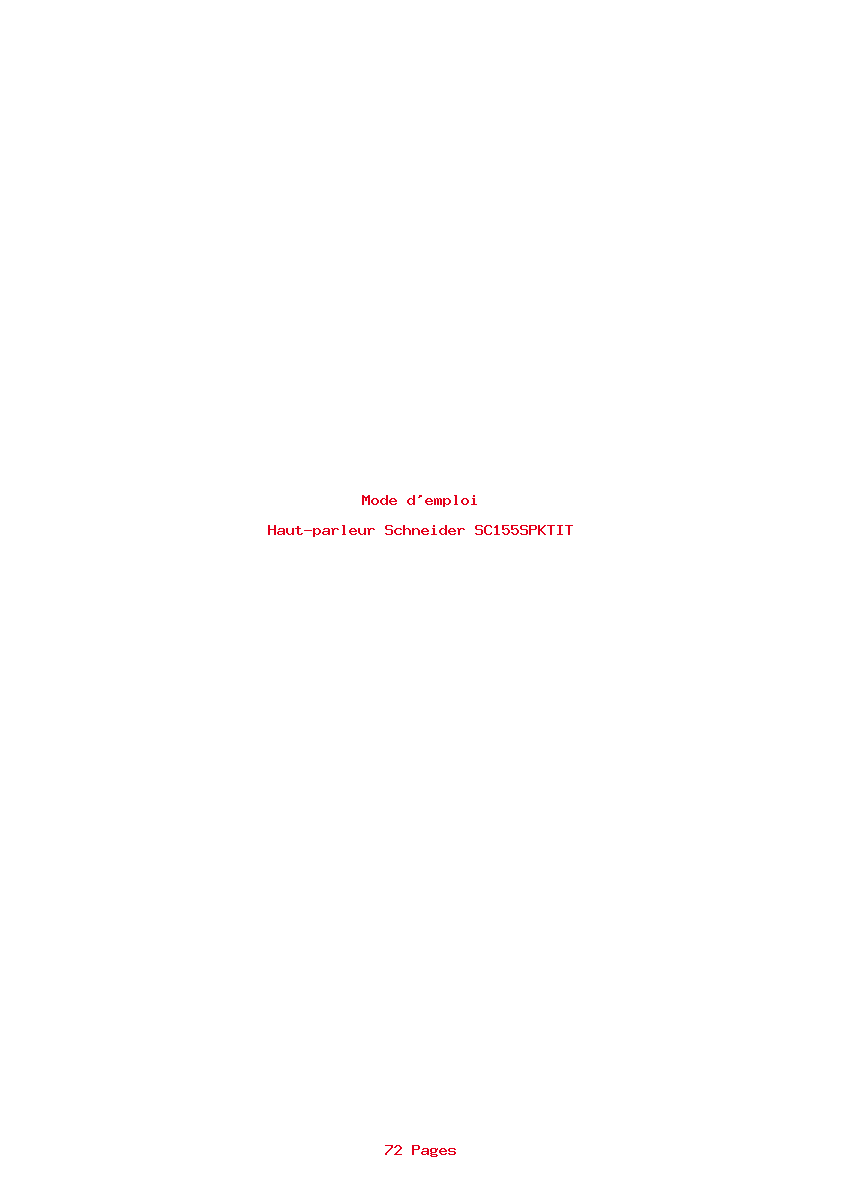 Page 1 de la notice Mode d'emploi Schneider SC155SPKTIT