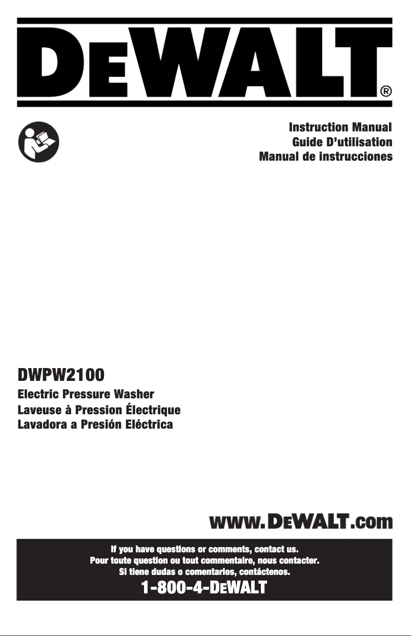 Page 1 de la notice Manuel utilisateur DeWalt DWPW2100