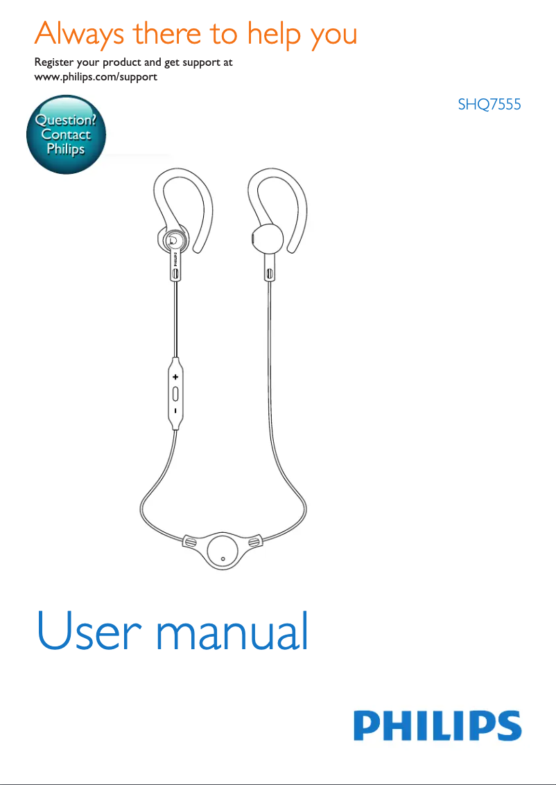 Page 1 of the manual User Manual Philips SHQ7555