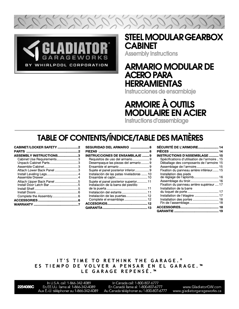 Page 1 de la notice Guide d'installation Gladiator GAGB28KDYG