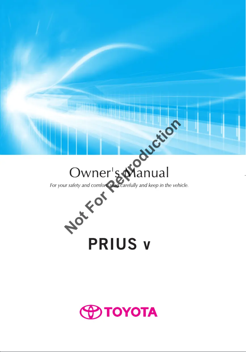 Page 1 de la notice Manuel utilisateur Toyota Prius V (2012)