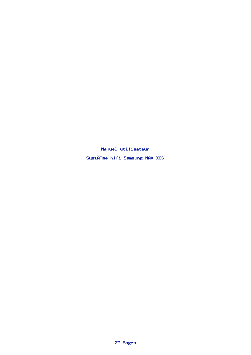 Page 1 de la notice Manuel utilisateur Samsung MAX-X66