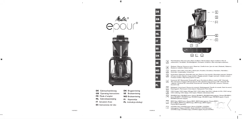 Page 1 de la notice Manuel utilisateur Melitta Epour