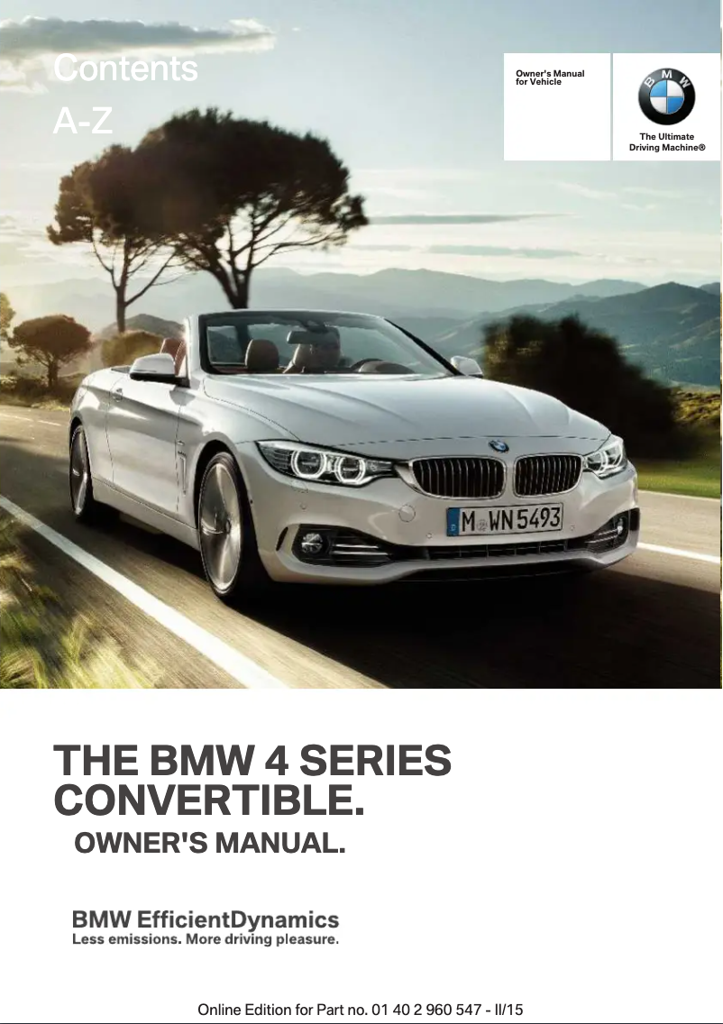 Página 1 del manual Manual de usuario BMW 435i xDrive Convertible (2015)