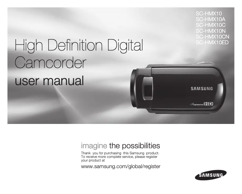 Page 1 de la notice Manuel utilisateur Samsung SC-HMX10ED