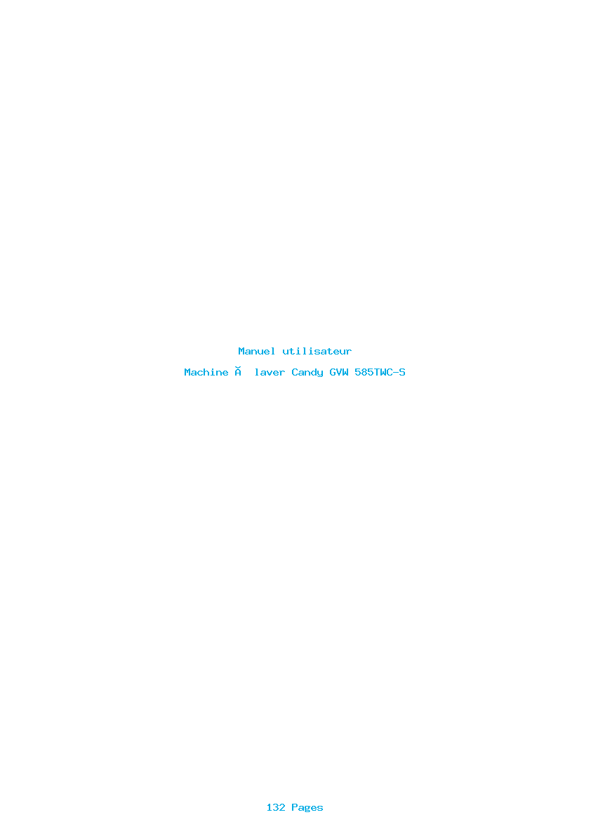 Page 1 de la notice Manuel utilisateur Candy GVW 585TWC-S