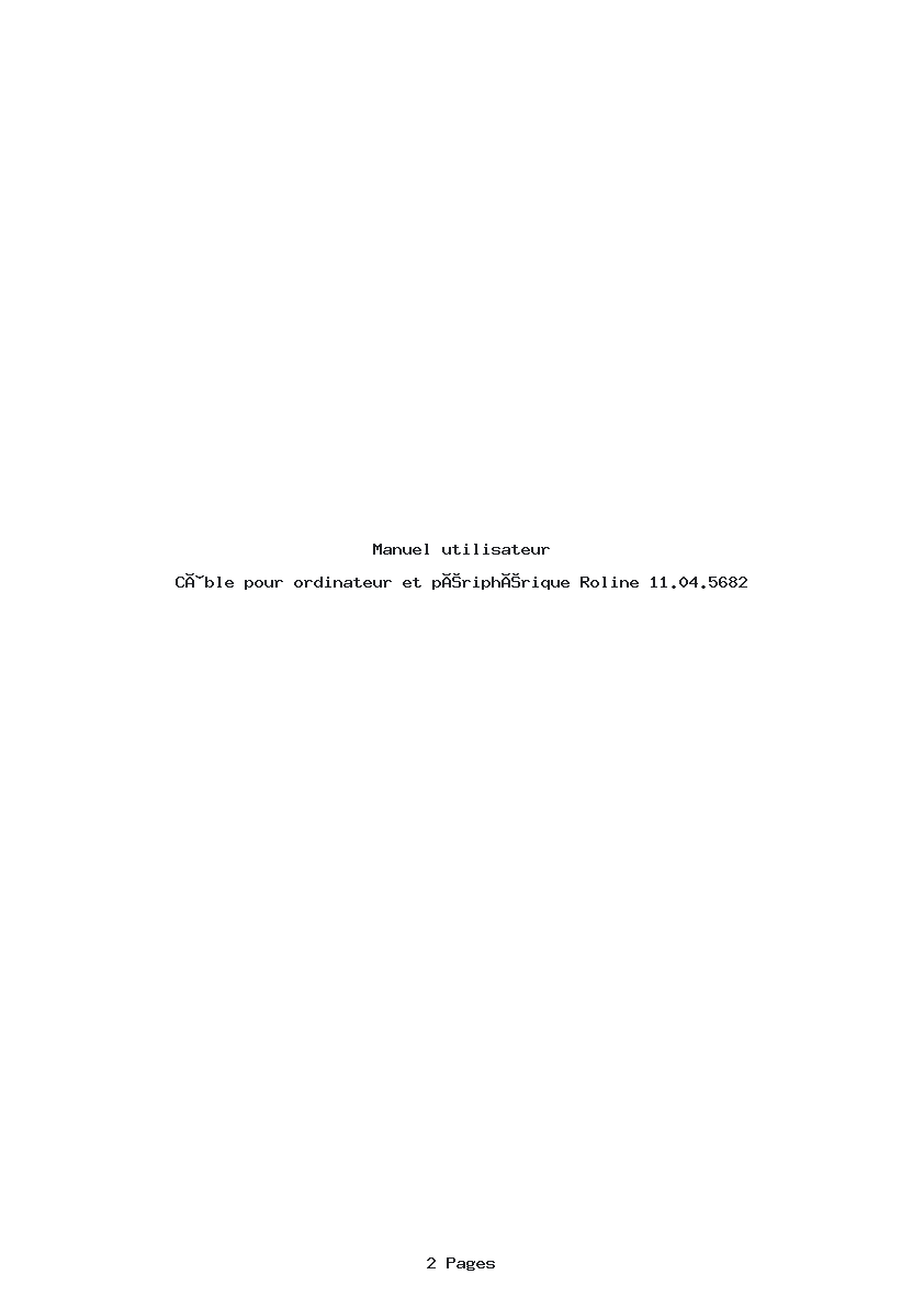 Page 1 de la notice Manuel utilisateur Roline 11.04.5682