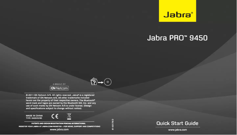 Page 1 de la notice Manuel utilisateur Jabra PRO 9450