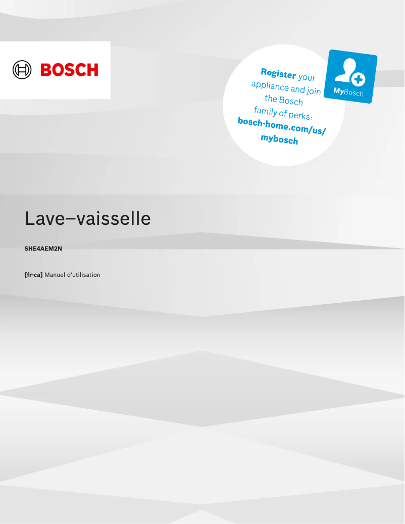 Page 1 de la notice Manuel utilisateur Bosch SHE4AEM2N