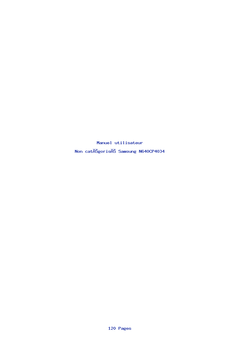 Page 1 de la notice Manuel utilisateur Samsung N640CP4034