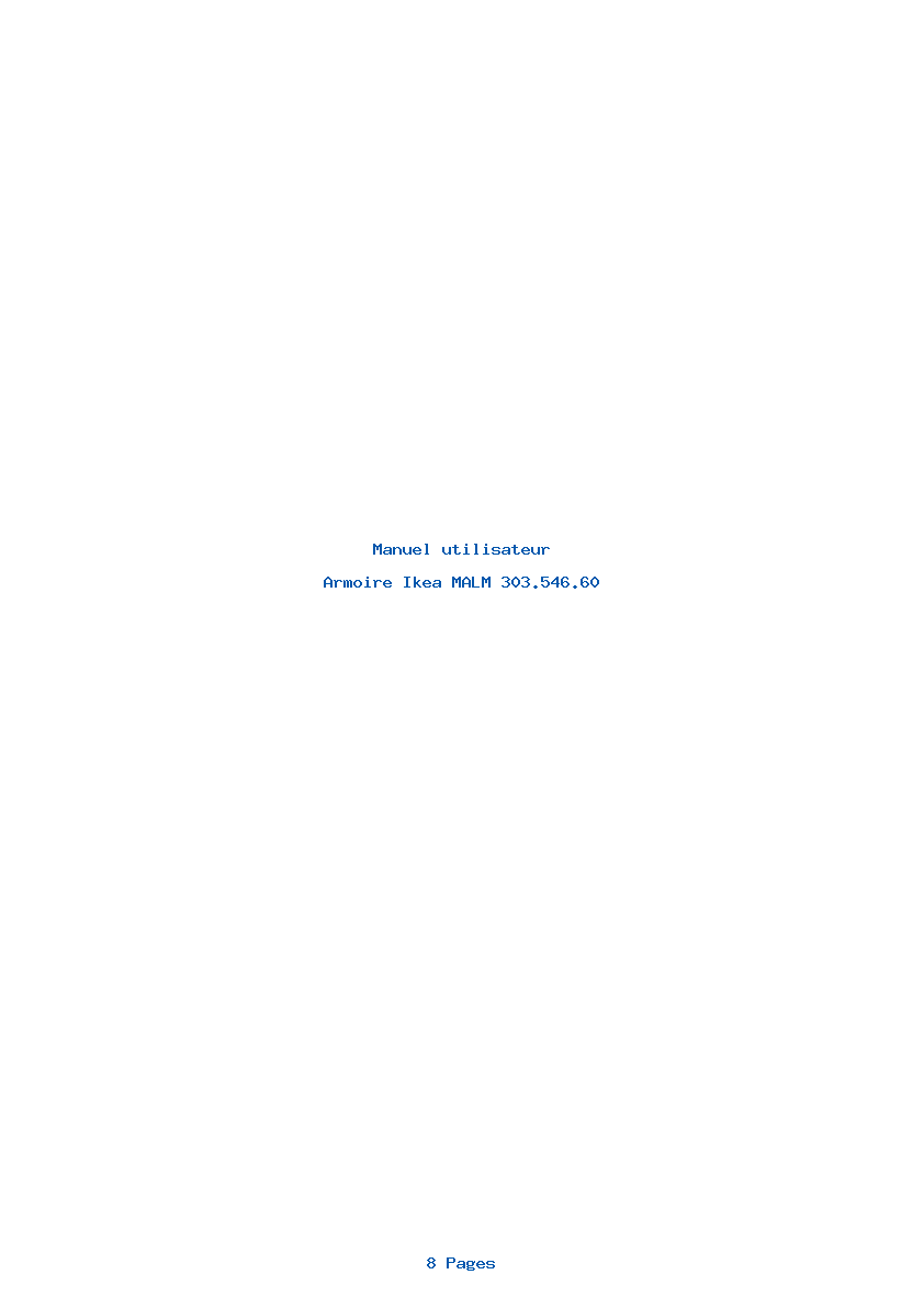 Page 1 de la notice Manuel utilisateur Ikea MALM 303.546.60