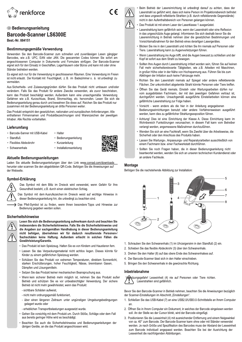 Page 1 de la notice Manuel utilisateur Renkforce LS6300E
