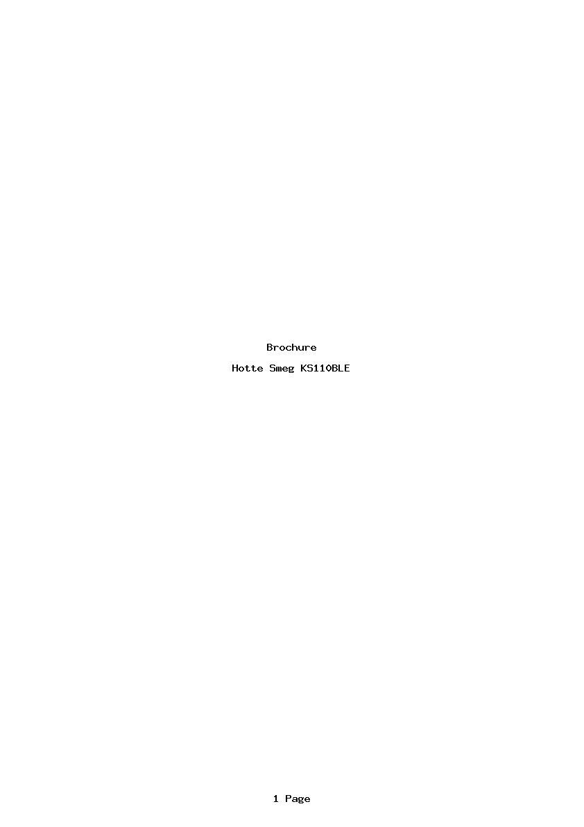 Page 1 de la notice Brochure Smeg KS110BLE
