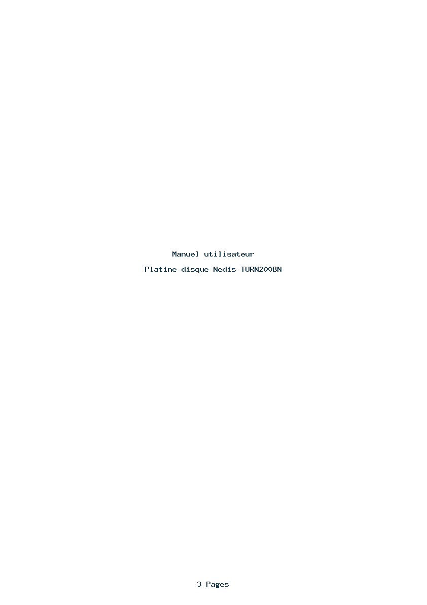 Page 1 de la notice Manuel utilisateur Nedis TURN200BN