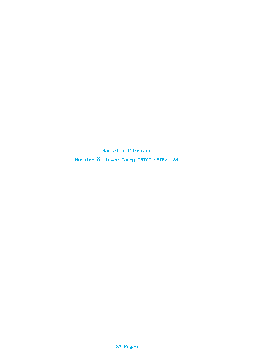 Page 1 de la notice Manuel utilisateur Candy CSTGC 48TE/1-84
