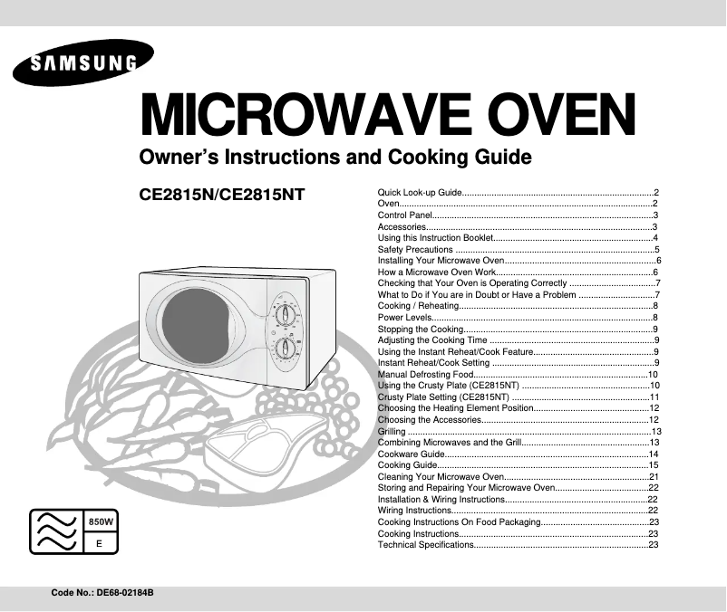 Page n°1 - Manuel utilisateur Samsung CE2815N
