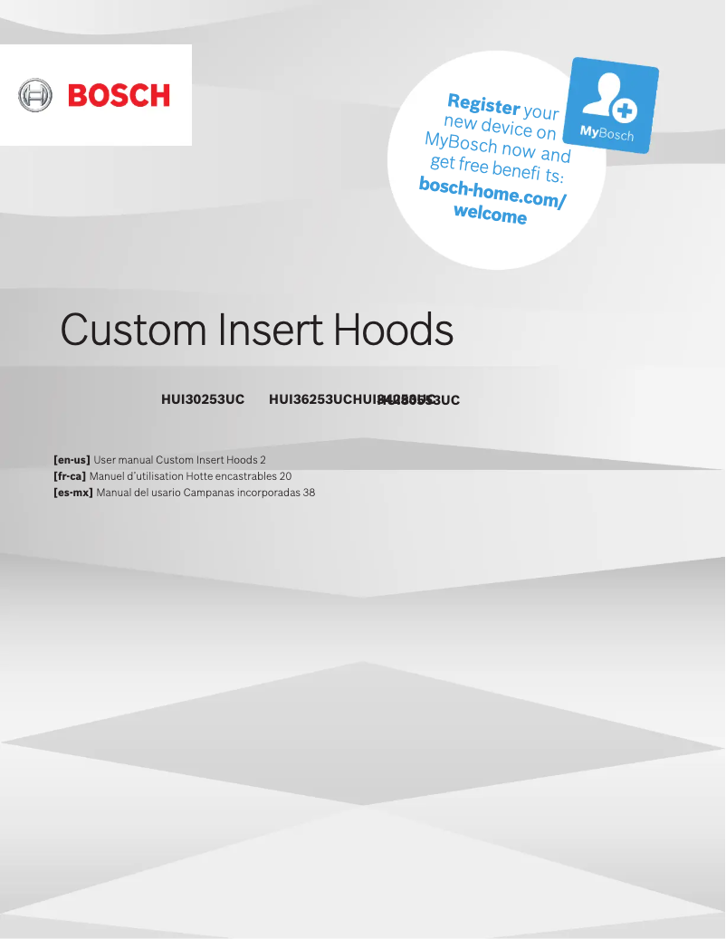 Page 1 of the manual User Manual Bosch HUI34253UC