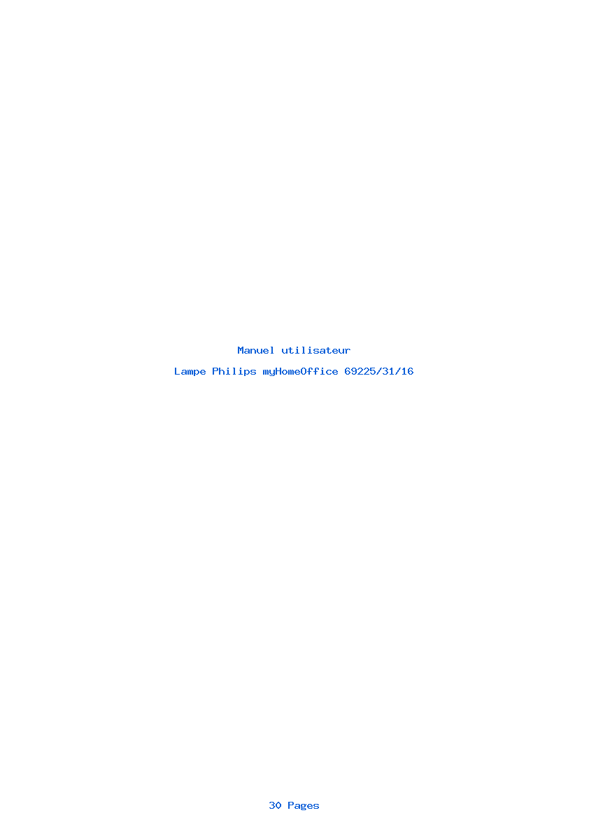 Page 1 de la notice Manuel utilisateur Philips myHomeOffice 69225/31/16
