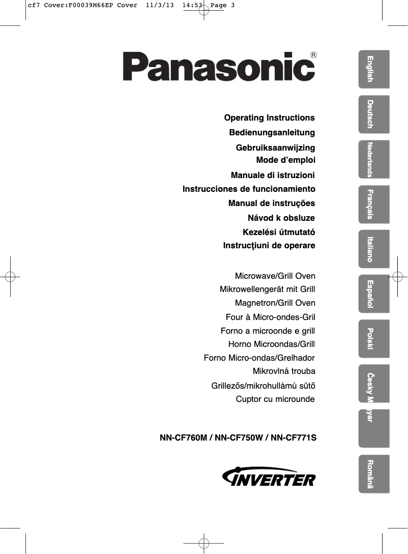 Page 1 de la notice Manuel utilisateur Panasonic NN-CF750W