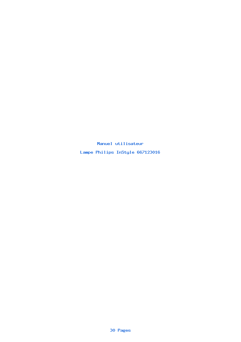 Page 1 de la notice Manuel utilisateur Philips InStyle 667123016