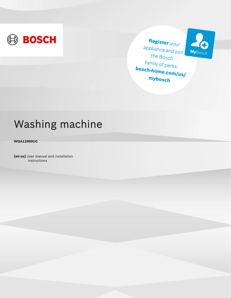 Page 1 de la notice Manuel utilisateur Bosch WGA12400UC