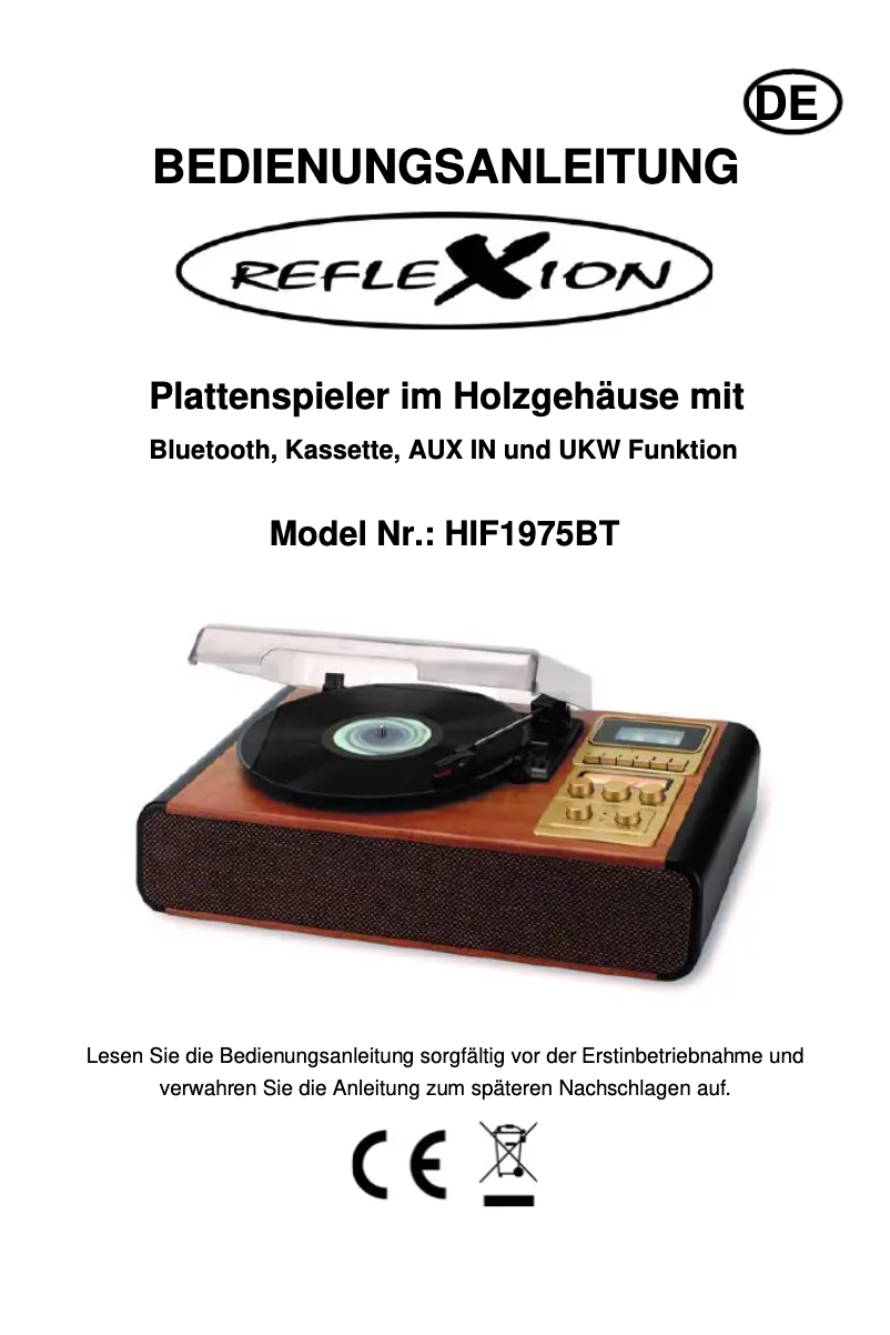 Page 1 de la notice Manuel utilisateur Reflexion HIF1975BT