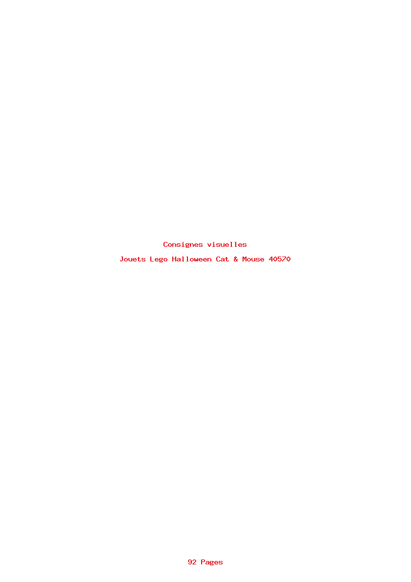 Page 1 de la notice Consignes visuelles Lego Halloween Cat & Mouse 40570