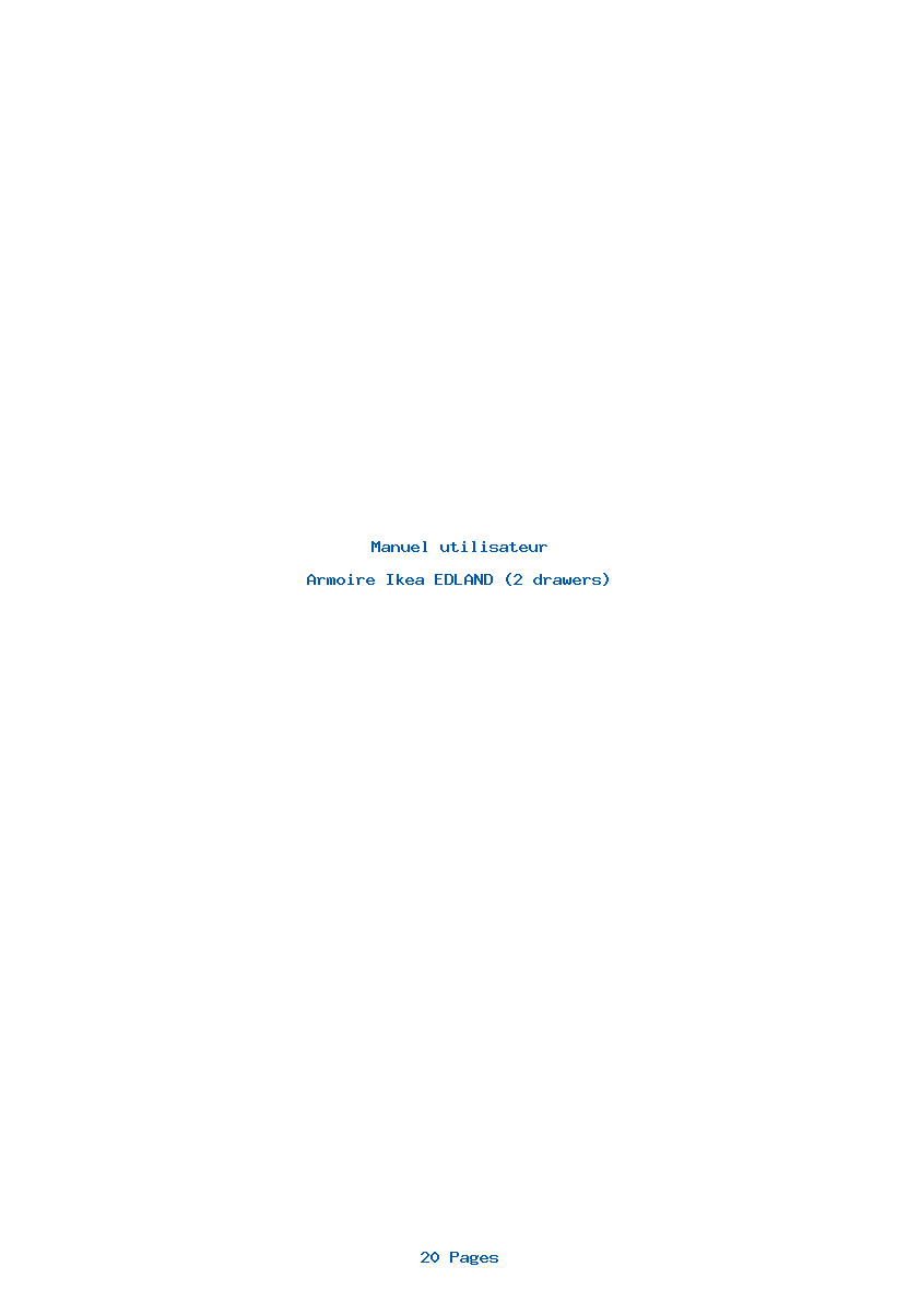 Page 1 de la notice Manuel utilisateur Ikea EDLAND (2 drawers)