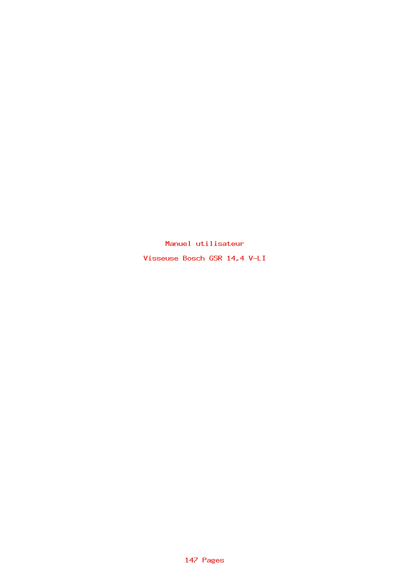 Page 1 de la notice Manuel utilisateur Bosch GSR 14,4 V-LI