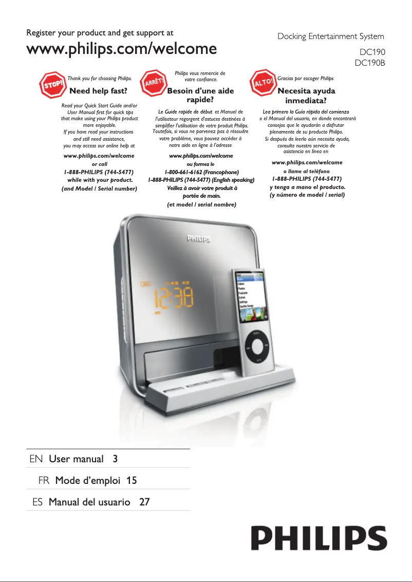 Page n°1 - Mode d'emploi Philips DC190B