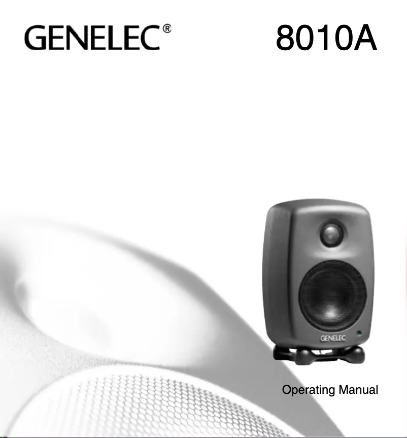 Página 1 del manual Manual de usuario Genelec 8010 AP