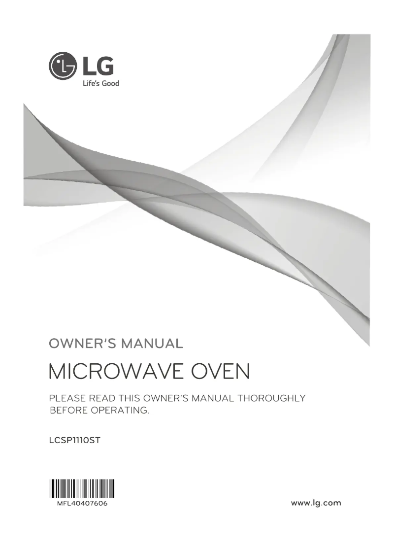 Page 1 of the manual User Manual LG LCSP1110ST