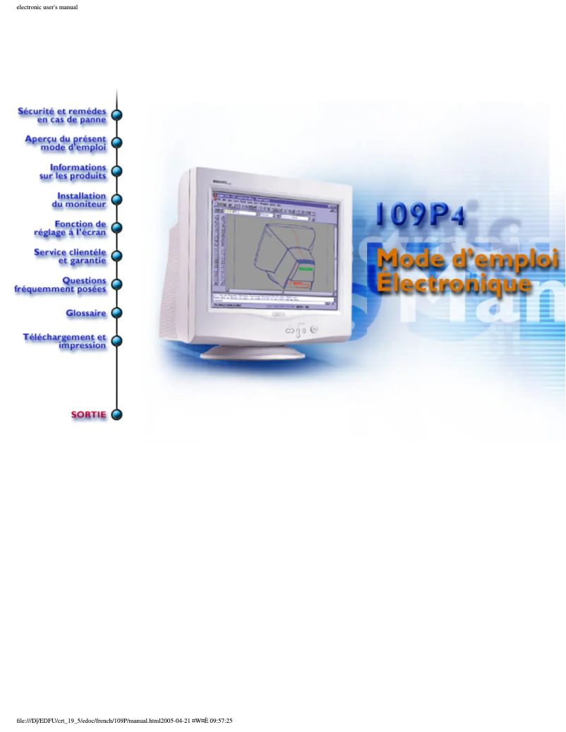 Página 1 del manual Manual de usuario Philips 109P40