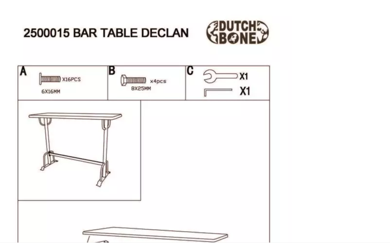 Page 1 de la notice Manuel utilisateur Dutchbone Declan