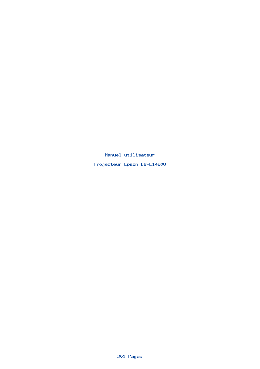Page 1 de la notice Manuel utilisateur Epson EB-L1490U
