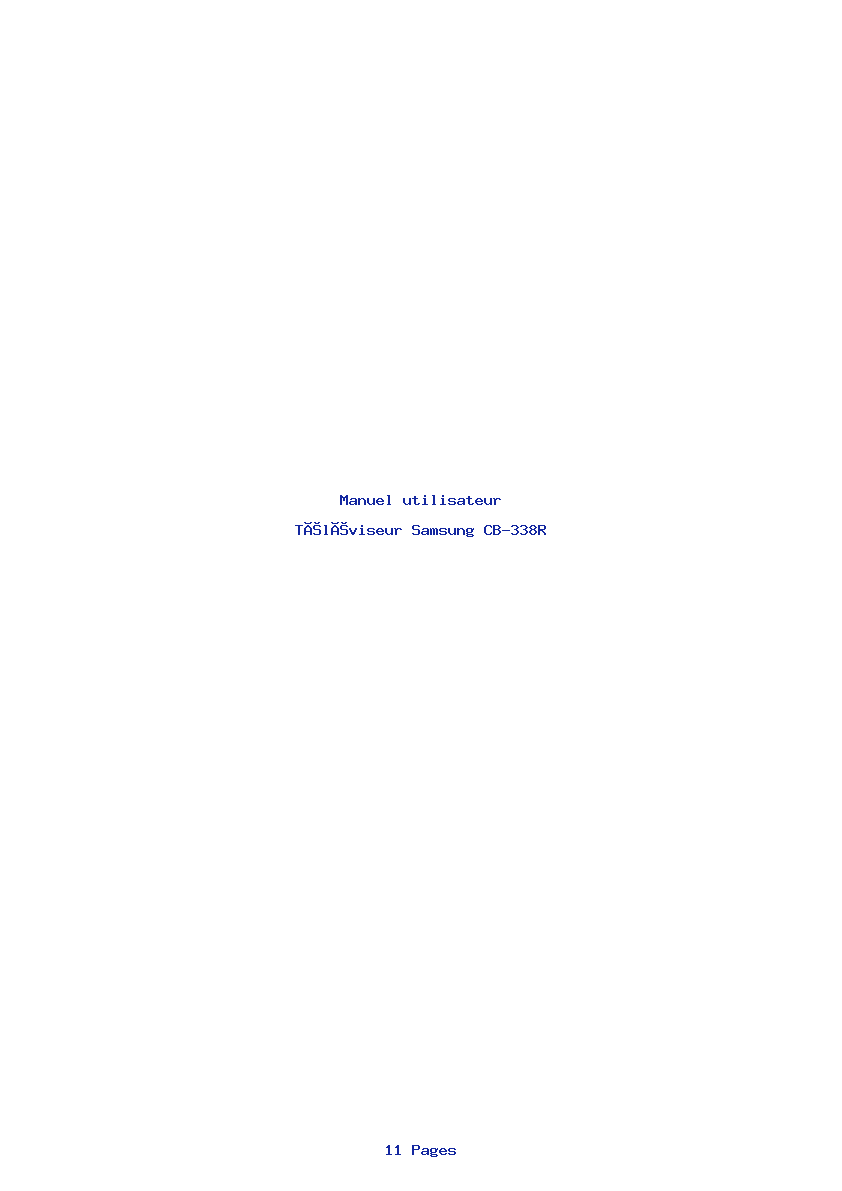 Page 1 de la notice Manuel utilisateur Samsung CB-338R