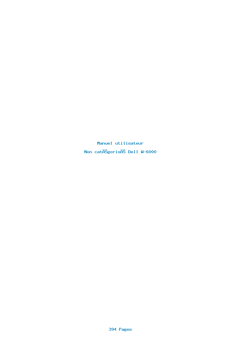 Page 1 de la notice Manuel utilisateur Dell W-6000