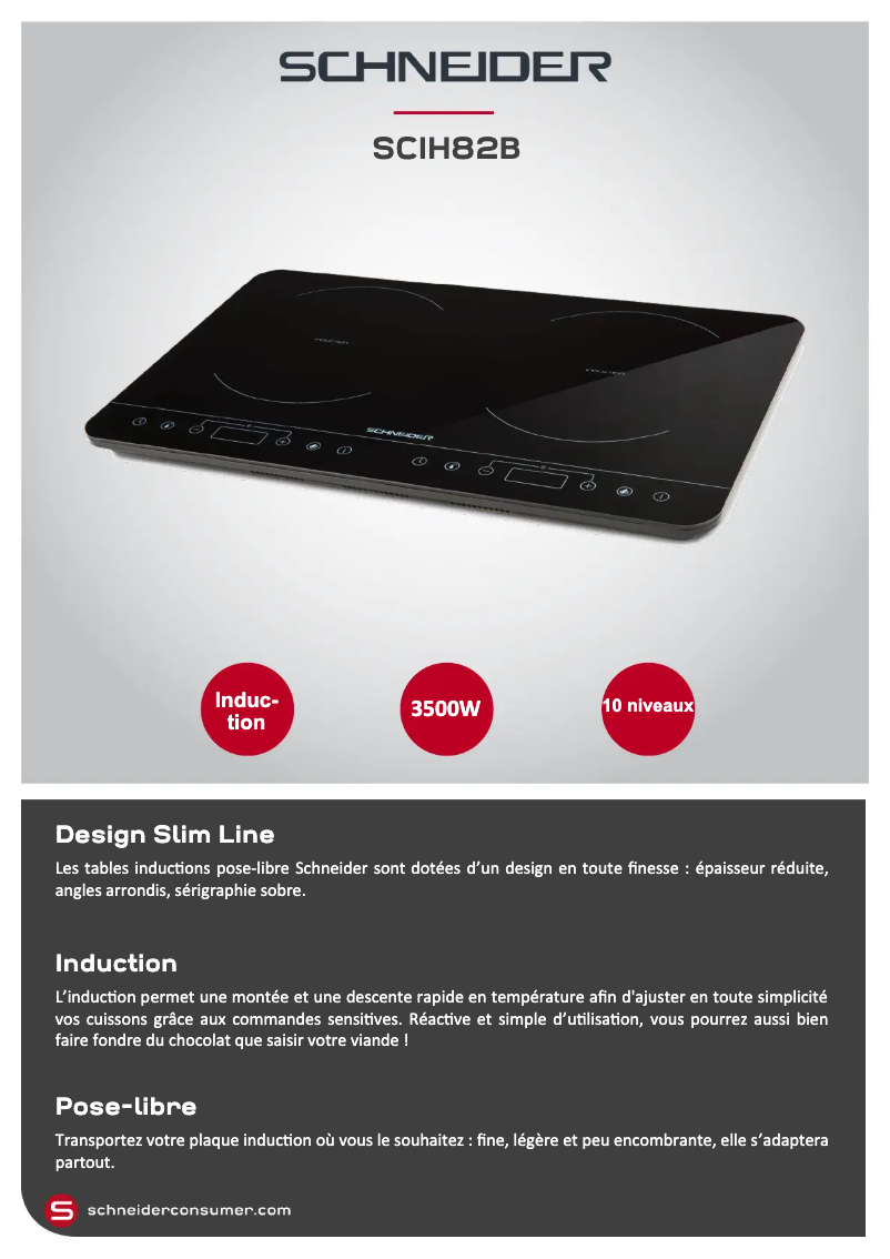 Page 1 de la notice Fiche technique Schneider SCIH82B