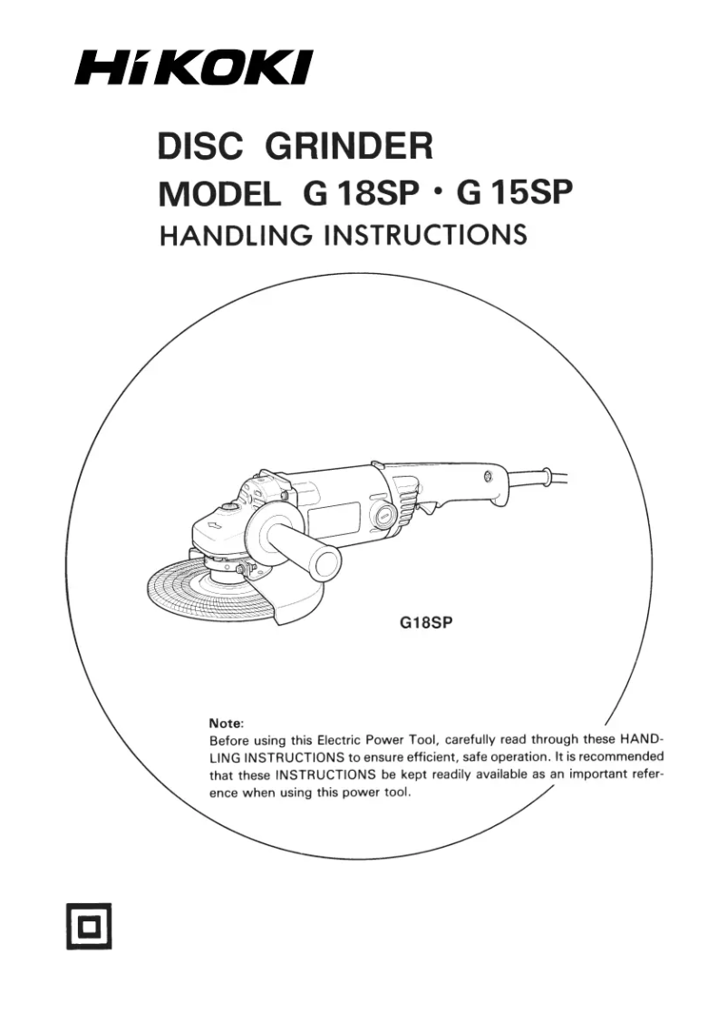 Page 1 de la notice Manuel utilisateur HiKOKI G 18SP