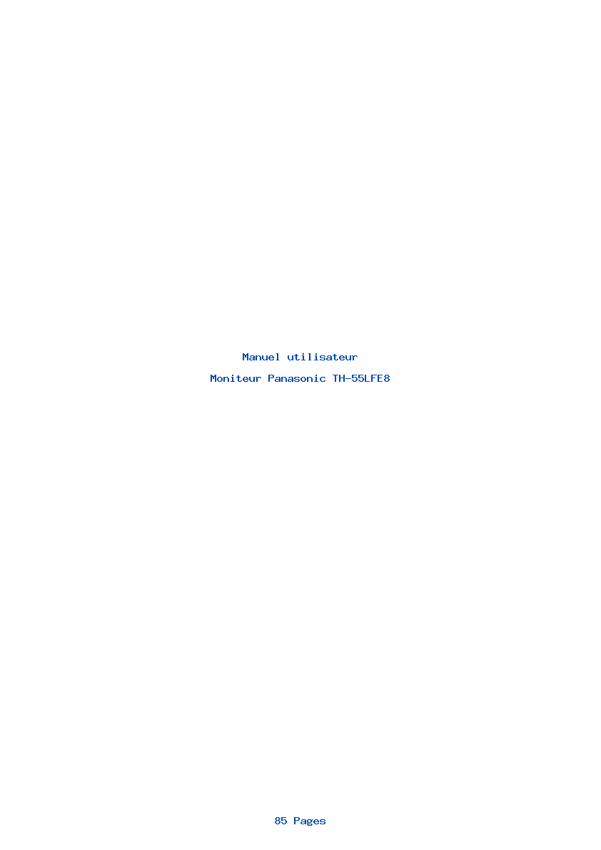 Page 1 de la notice Manuel utilisateur Panasonic TH-55LFE8